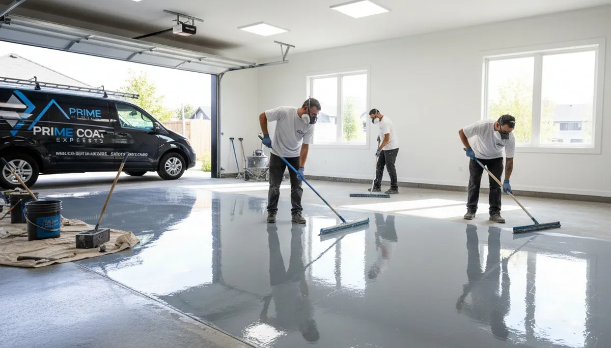 Professional epoxy floor coating installation in Greensboro NC for garages and commercial spaces